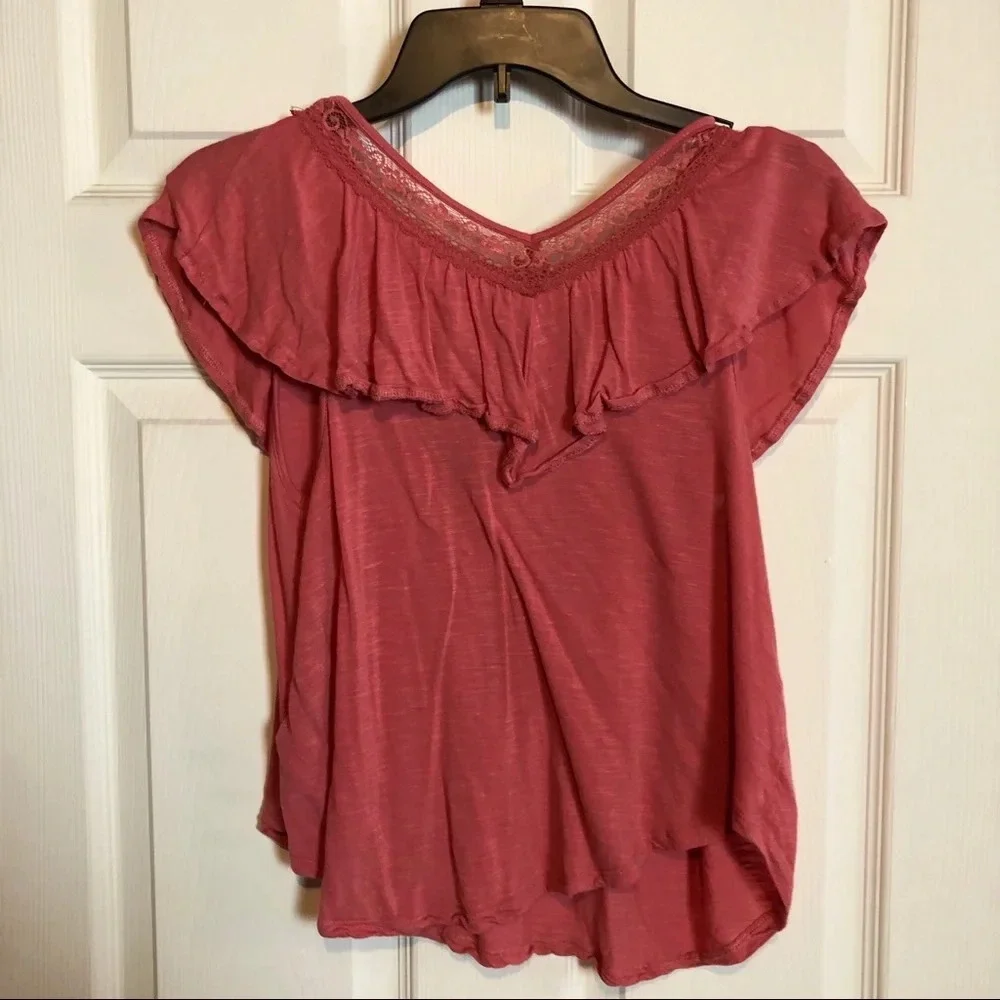 Cape Juby coral Lace Blouse Women’s S - Picture 3 of 3